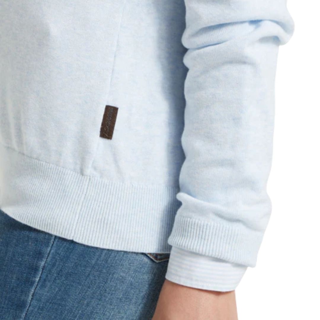 Schoffel Women's Polperro Pima Cotton Quarter Zip Jumper in Blue Water