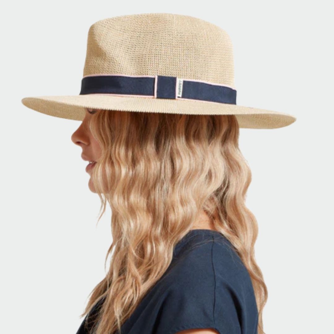Schoffel Women's Porth Hat in Navy Pink Stripe