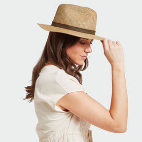 Schoffel Women's Rock Straw Fedora Hat in Straw