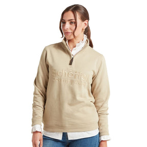 Schoffel Women's St Issey Quarter Zip Jumper in Cobblestone