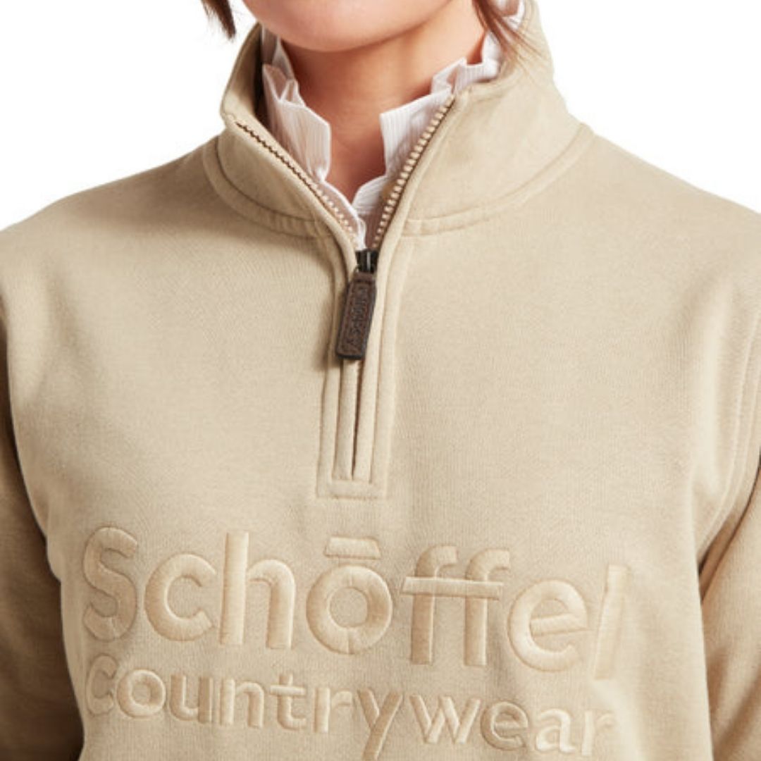 Schoffel Women's St Issey Quarter Zip Jumper in Cobblestone