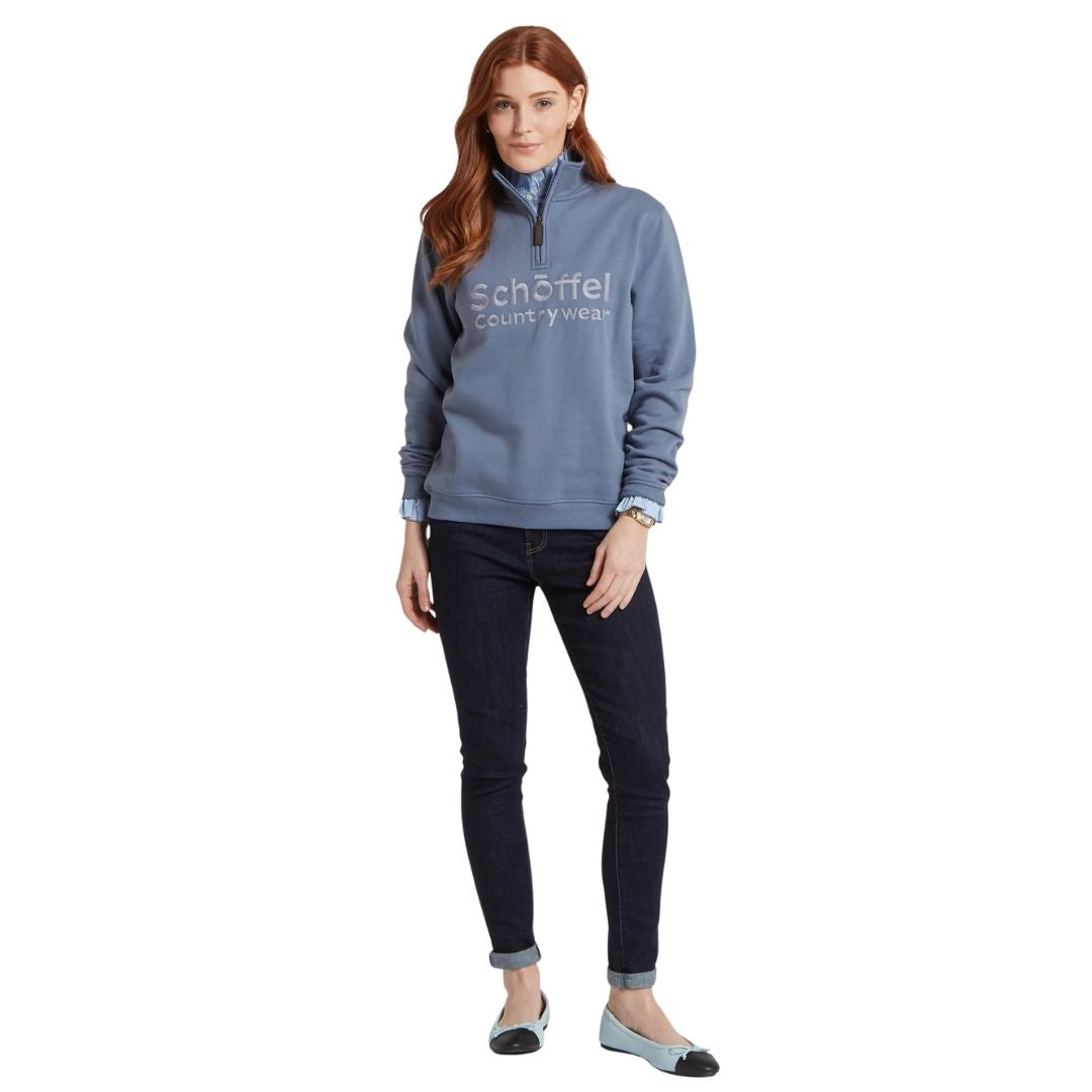 Schoffel Women's St Issey Quarter Zip Jumper in Storm Blue