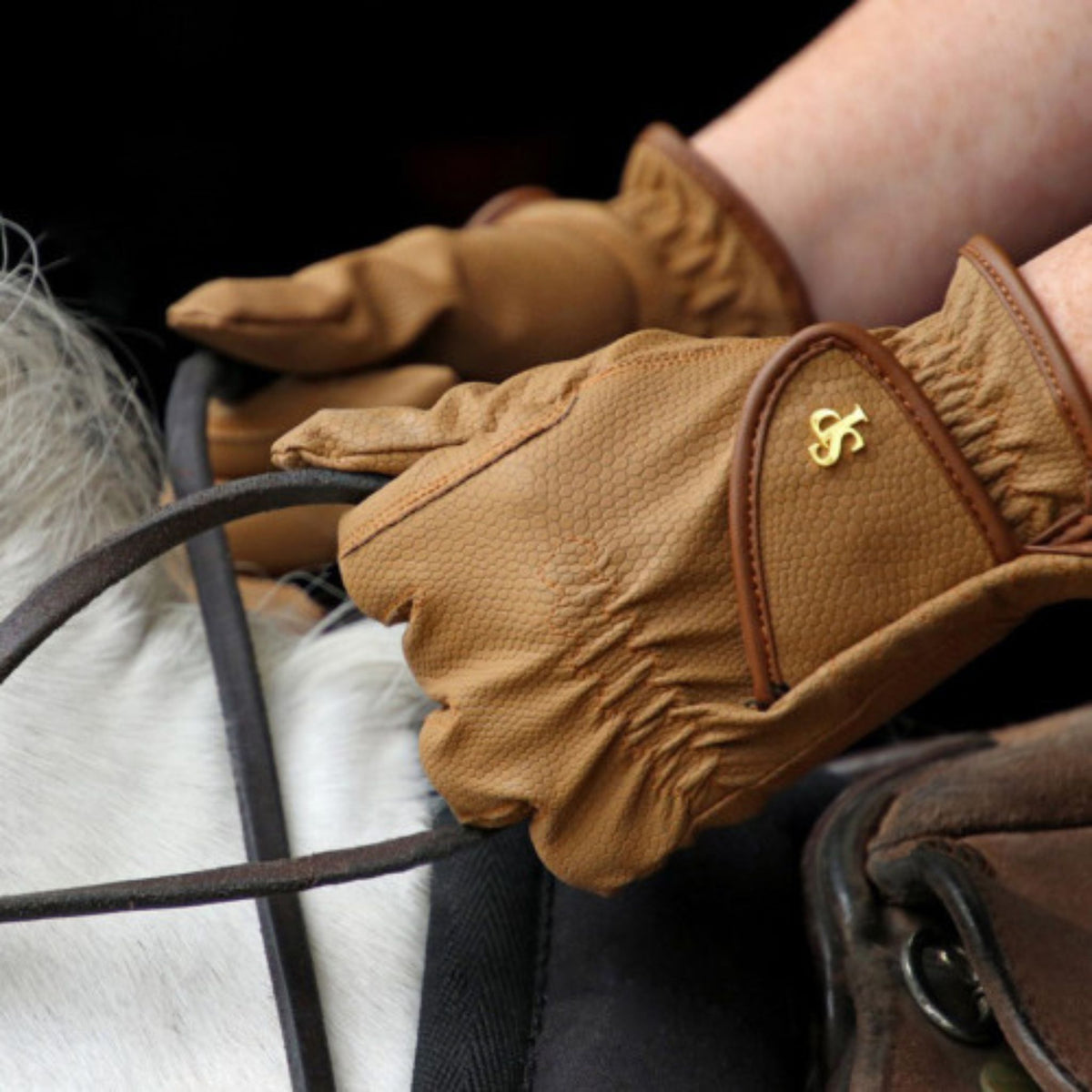 Supreme Products Pro Performance Show Ring Riding Gloves in Tan