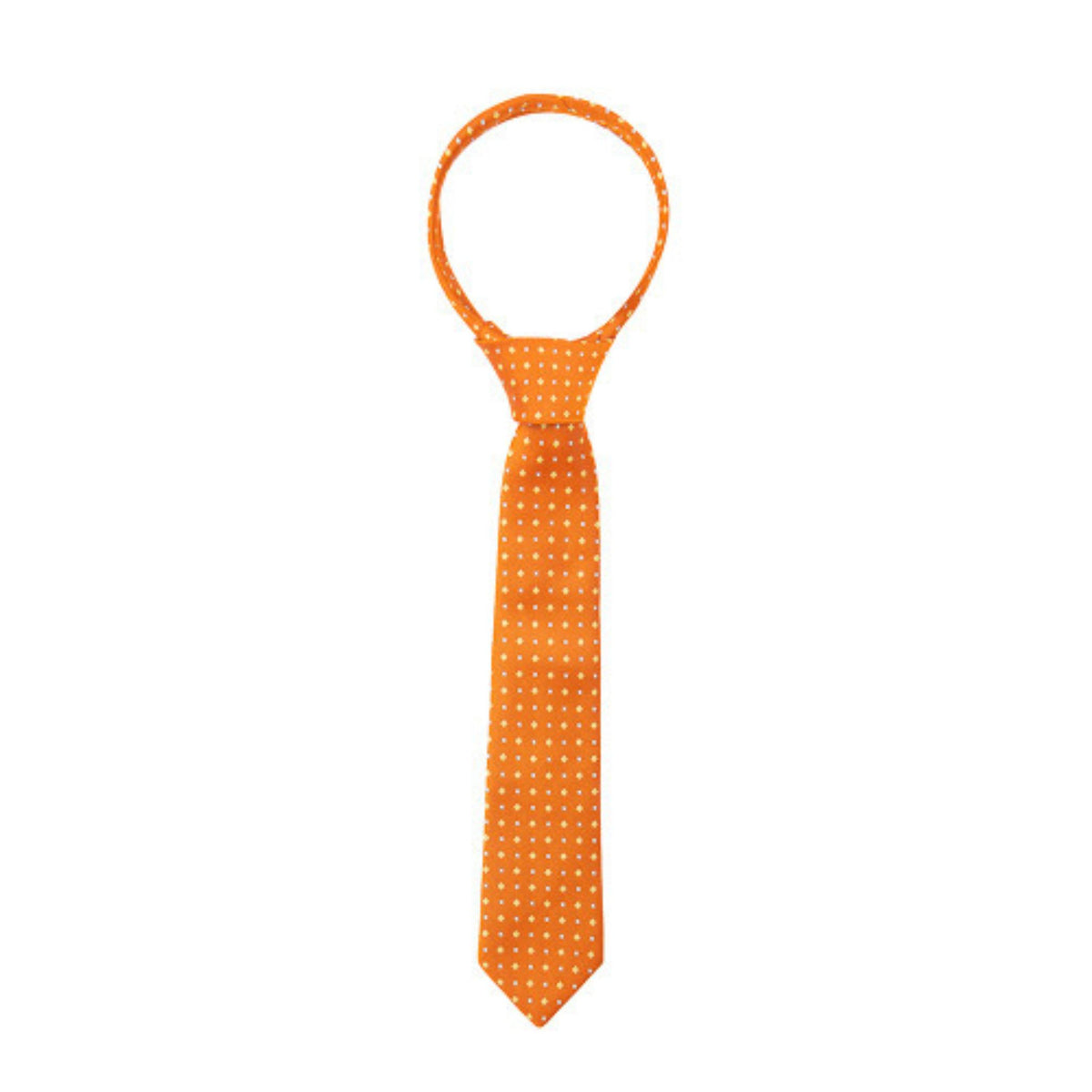 Supreme Products Kids Show Riding Tie in Orange with Gold Diamonds Print
