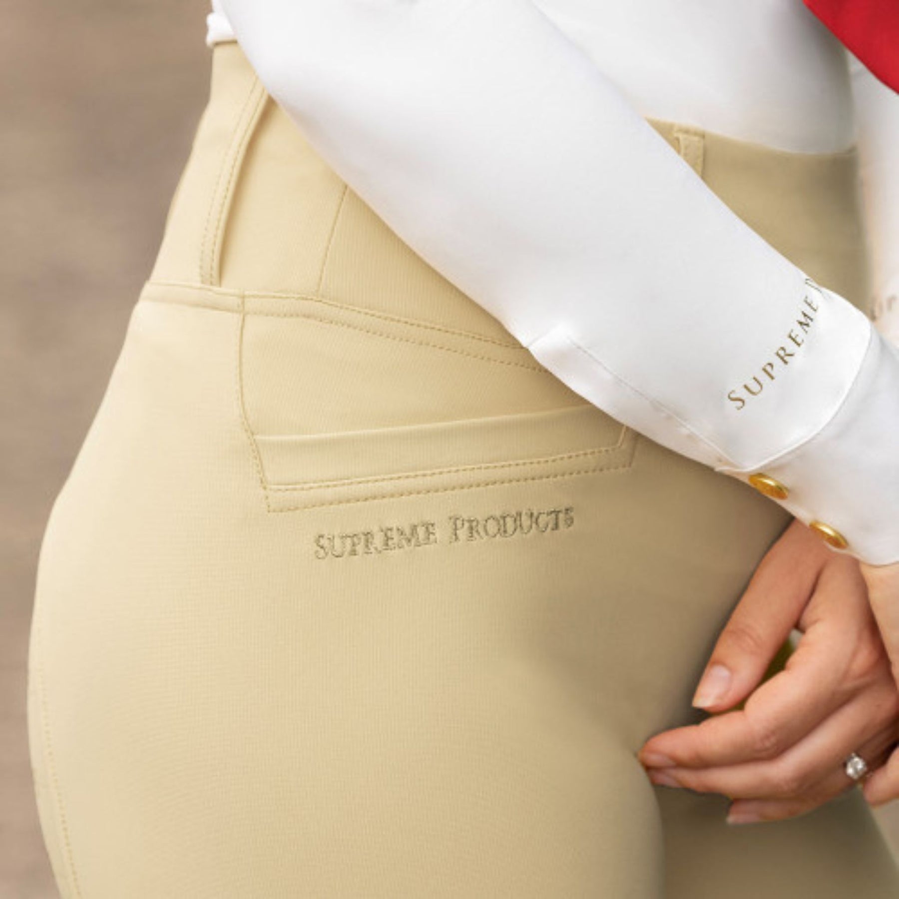 Supreme Products Women's Champion Show Rider Competition Breeches in Oatmeal Beige