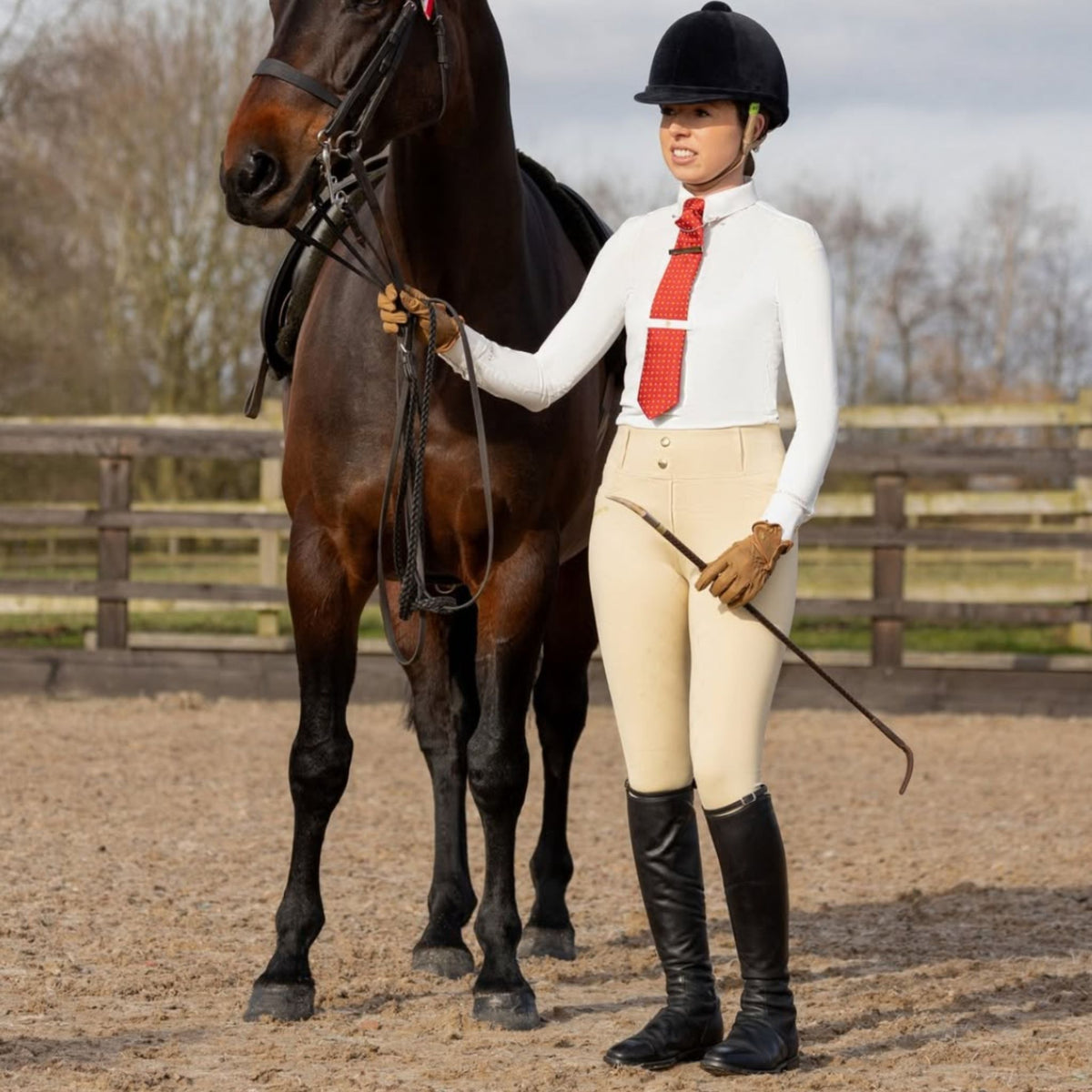 Supreme Products Women's Champion Show Rider Competition Breeches in Oatmeal Beige