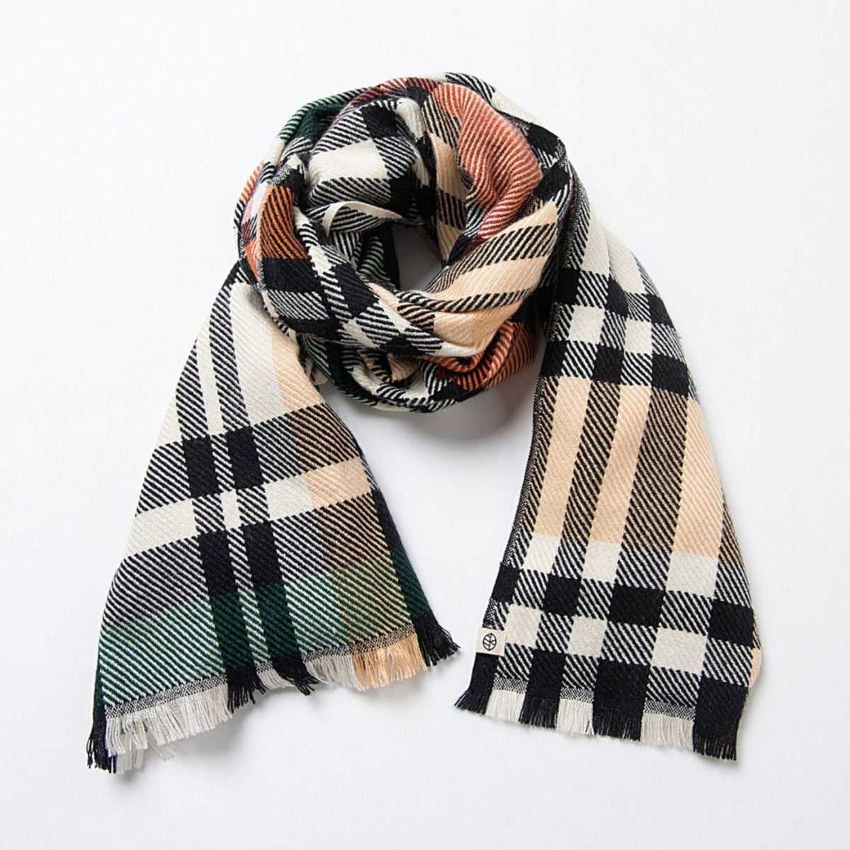 Surkana Buin Plaid Jacquard Scarf in Red