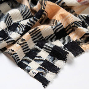 Surkana Buin Plaid Jacquard Scarf in Red
