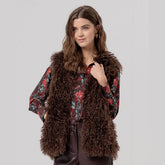 Surkana Fur Vest in Chocolate