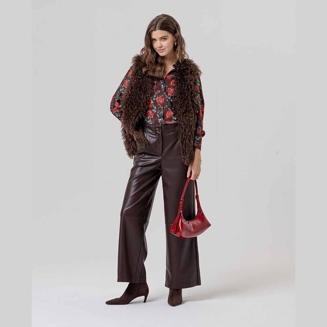 Surkana Fur Vest in Chocolate