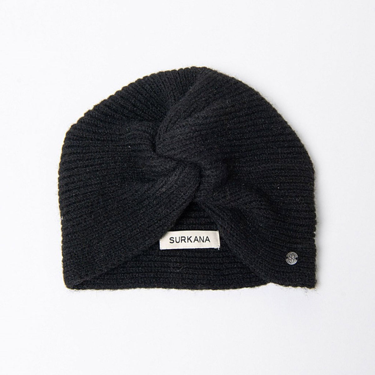 Surkana Gotu Knit Turban in Black