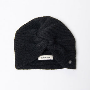 Surkana Gotu Knit Turban in Black