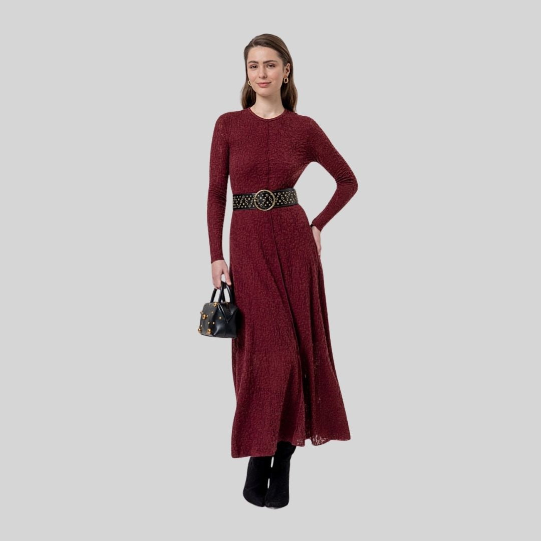 Surkana Long Dress in Maroon
