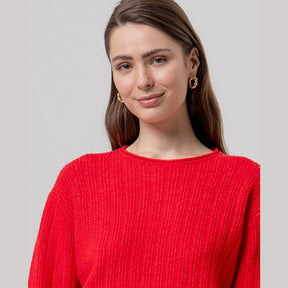 Surkana Round Neck Sweater in Red