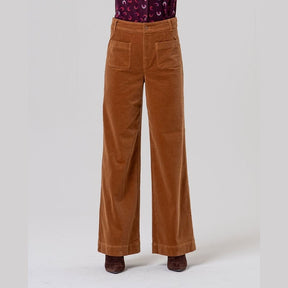 Surkana Wide Pants with Patch Pockets in Toffee