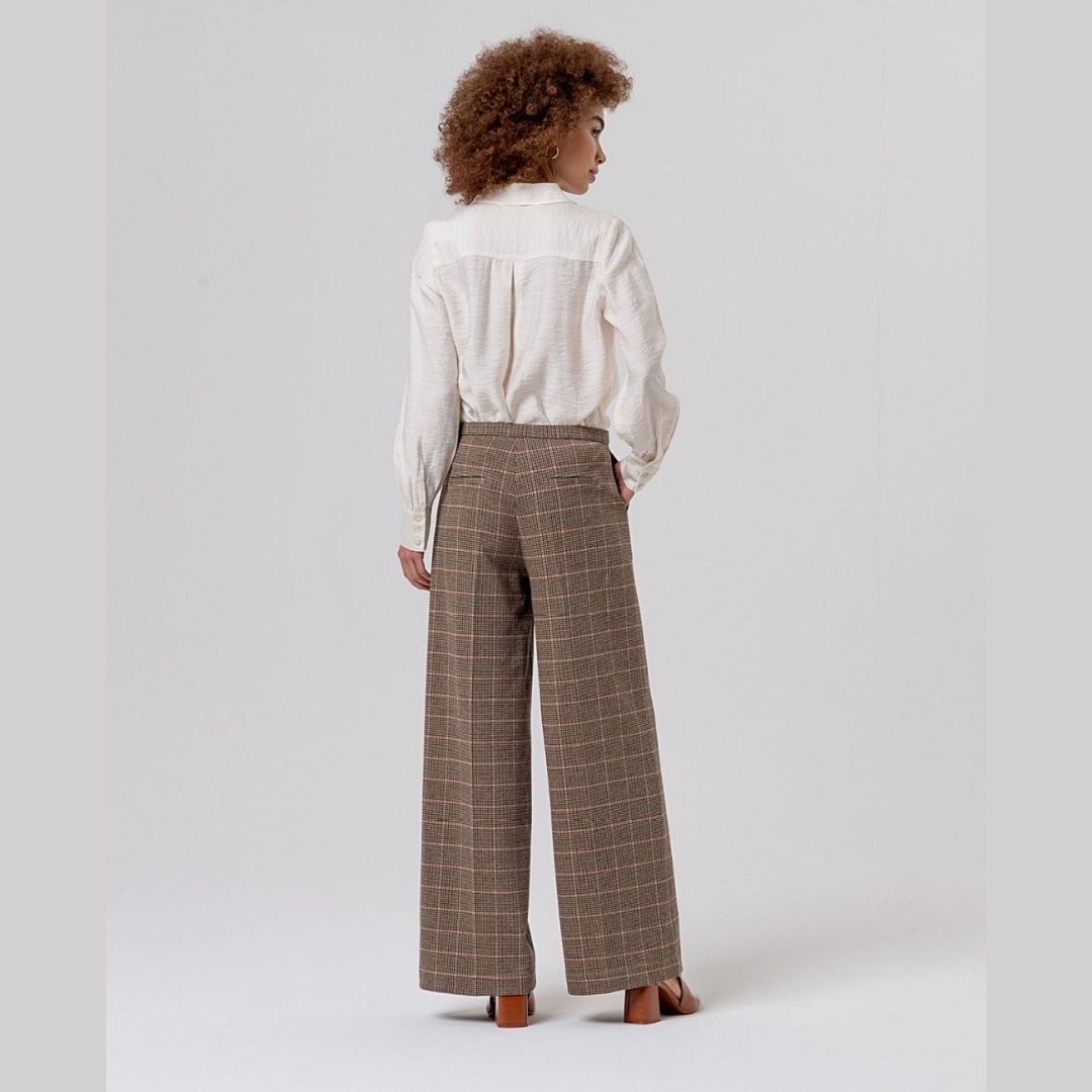 Surkana Wide Trouser with Small Waist in Camel