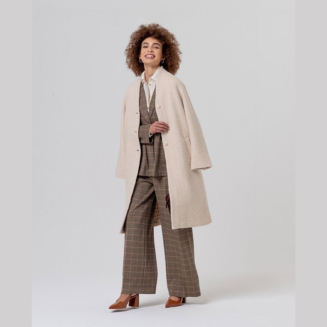 Surkana Wide Trouser with Small Waist in Camel