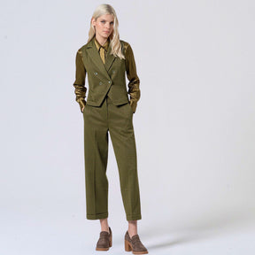 Surkana Women's Irpo Neck Tie Shirt in Khaki