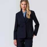 Surkana Women's Lily Printed Lining Blazer in Navy Blue