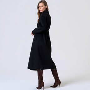 Surkana Women's Lina Handmade Wool Coat in Black