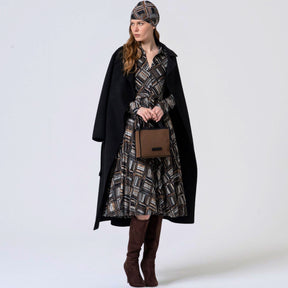 Surkana Women's Lina Handmade Wool Coat in Black