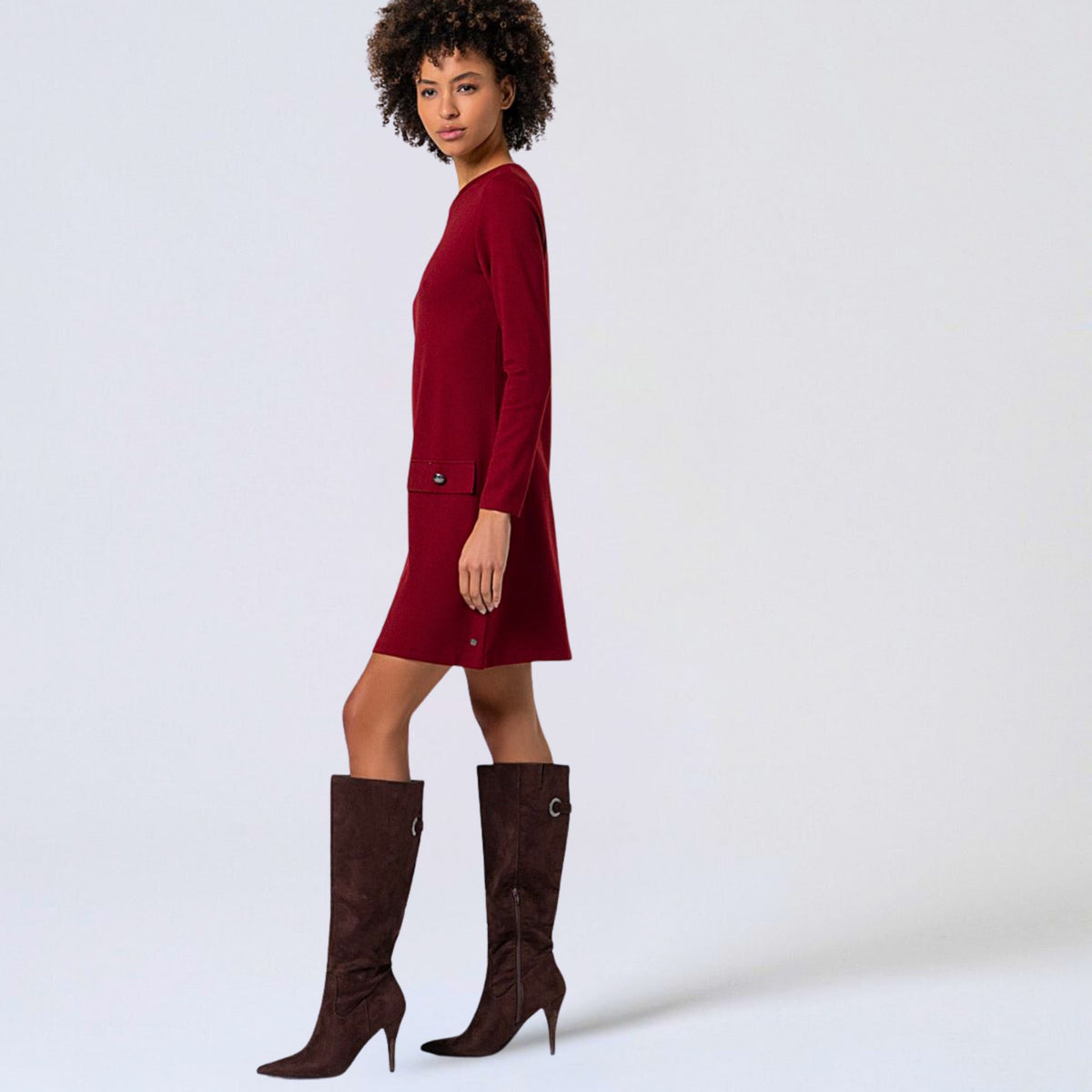 Surkana Women's Lisa Short A-Line Dress in English Red