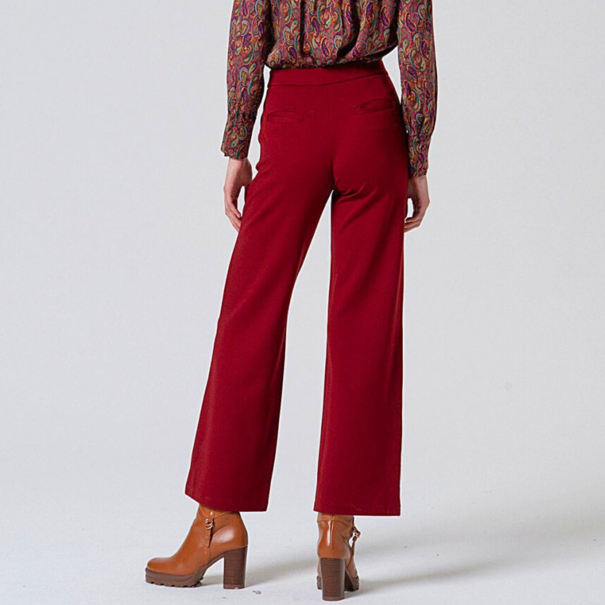 Surkana Women's Lisa Straight Trousers in English Red
