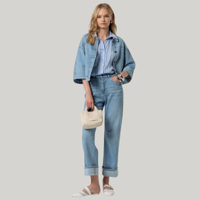 Surkana Women's Baggy Jeans in Sky Blue