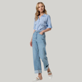 Surkana Women's Baggy Jeans in Sky Blue