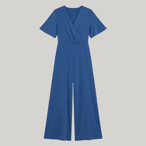 Surkana Women's Cross Neck Jumpsuit in Blue
