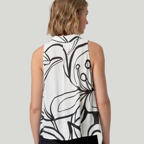 Surkana Women's Evase Sleeveless Shirt in White
