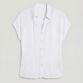Surkana Women's Fitted Waist Sleeveless Shirt in White