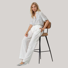 Surkana Women's Pants with Pocket Detail in White