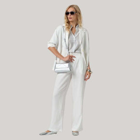 Surkana Women's Pants with Pocket Detail in White