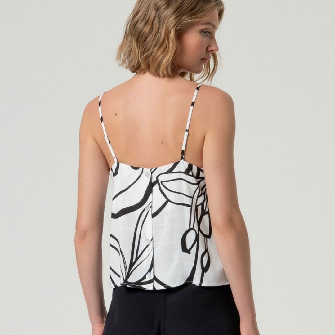 Surkana Women's Straight Neck Strap Top in White