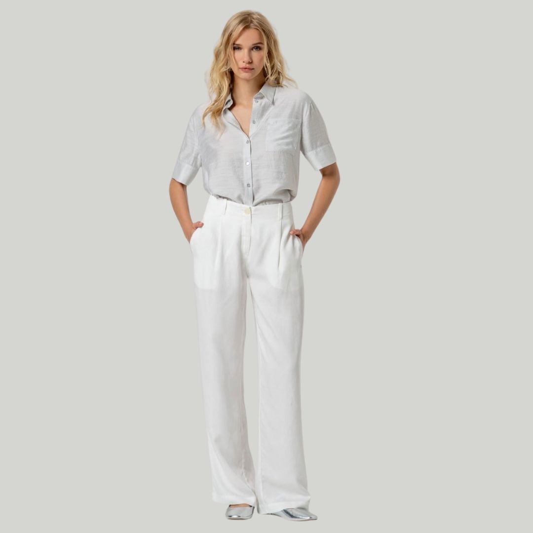 Surkana Women's Wide Leg Pants in White