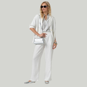 Surkana Women's Wide Leg Pants in White