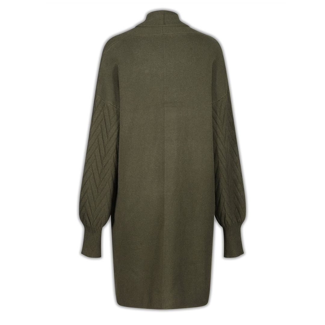 WG Women's Cable Knit Cardigan in Khaki