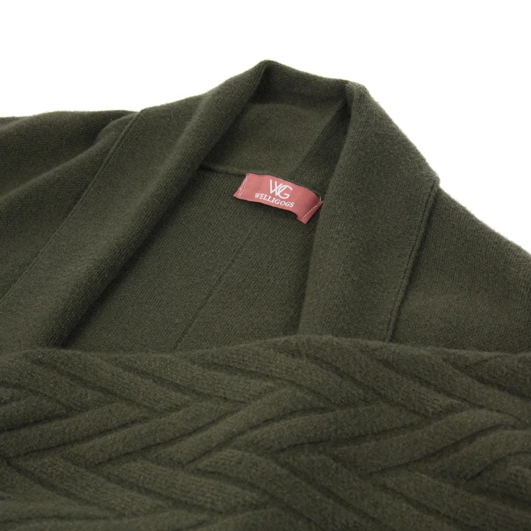 WG Women's Cable Knit Cardigan in Khaki