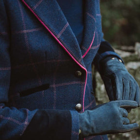 Welligogs Ascot Wool Jacket in Navy Pink