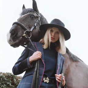 Welligogs Ascot Wool Jacket in Navy Pink