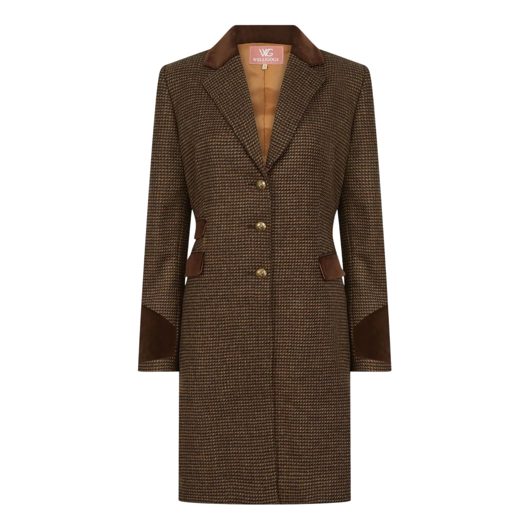 Welligogs Women's Demelza Wool Coat in Coffee