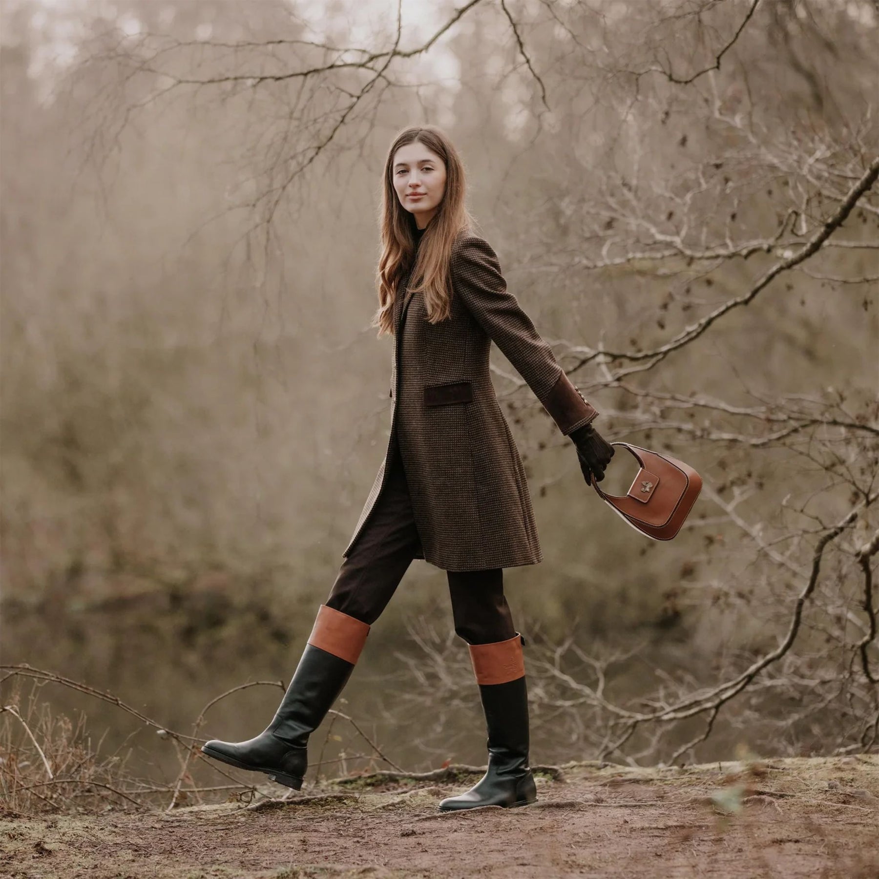 Welligogs Women's Demelza Wool Coat in Coffee