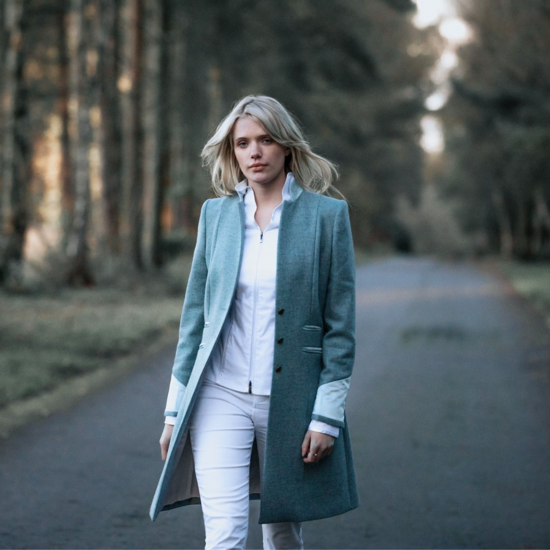 Welligogs Women s Oxford Wool Coat in Duck Egg Blue