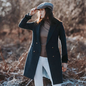 Welligogs Women's Kensington Wool Trench Coat in Navy