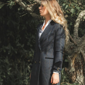 Welligogs Women's Kensington Wool Trench Coat in Navy