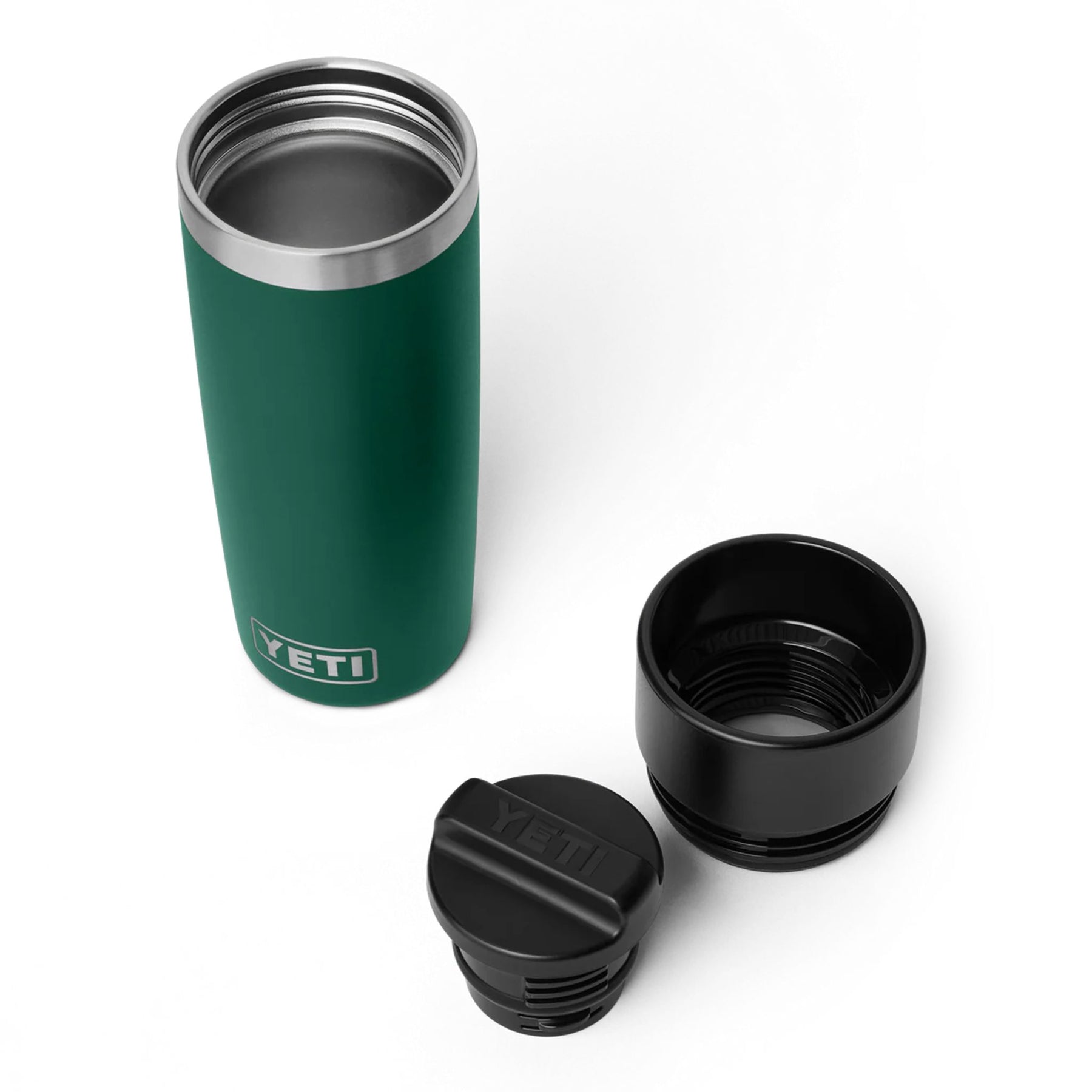 YETI Rambler 16 Oz Travel Bottle in Black Forest Green (473ml) with Commuter Cap
