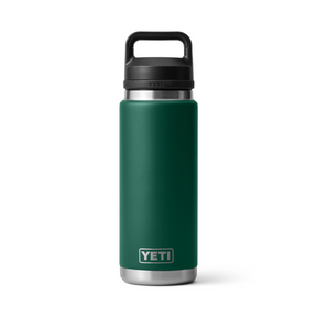 YETI Rambler 26 Oz Bottle in Black Forest Green (769 ml) with Chug Cap