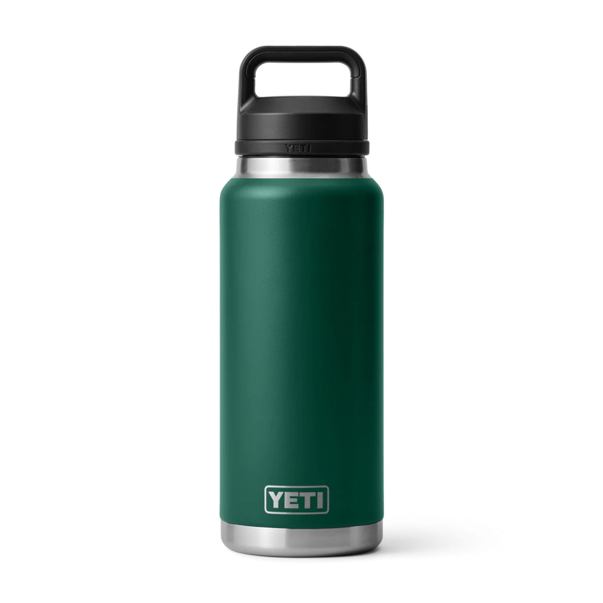 YETI Rambler 36 Oz Bottle in Black Forest Green (1065 ml) with Chug Cap