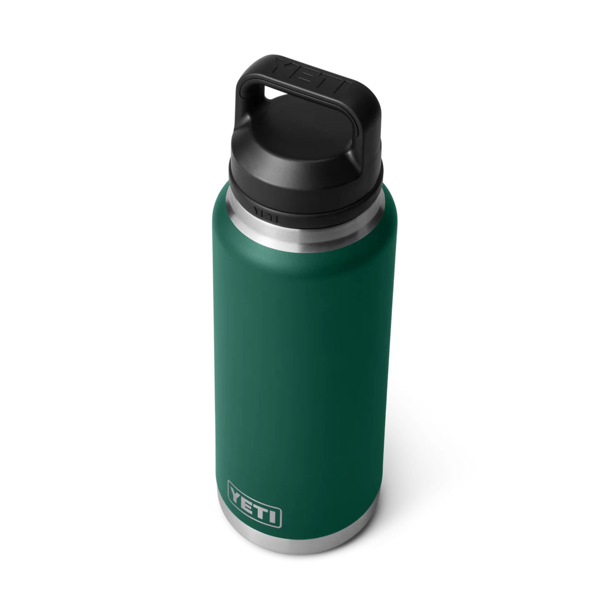 YETI Rambler 36 Oz Bottle in Black Forest Green (1065 ml) with Chug Cap